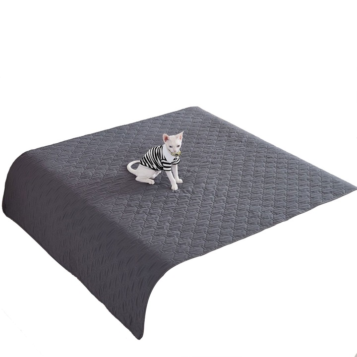 Kisállat szőnyeg, vízálló védőszőnyeg, Anti-Cat Claw kanapématrac, 200x200 cm. Szürke