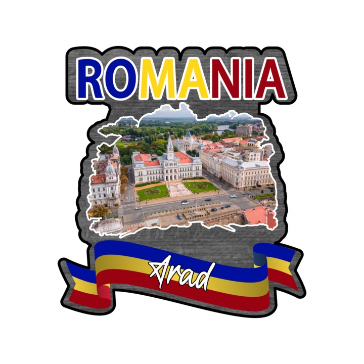 Magnet suvenir gift shop personalizat cu mesaj, romania arad, model 154, din lemn