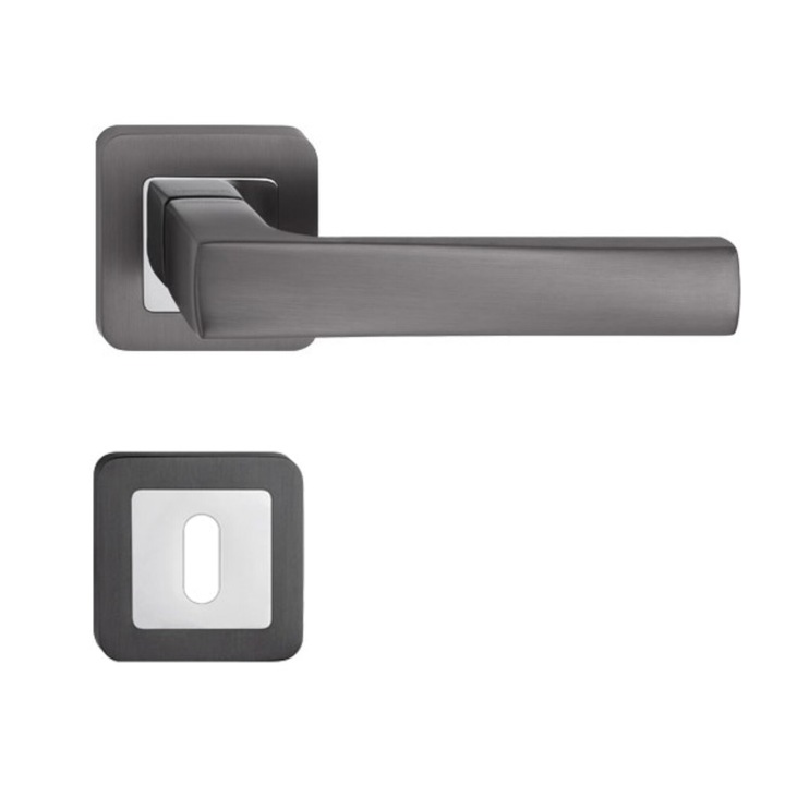 Maner pentru usa EUFORIA crom grafit cu rozeta pentru cheie