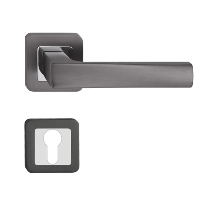 Maner pentru usa EUFORIA crom grafit cu rozeta pentru yala