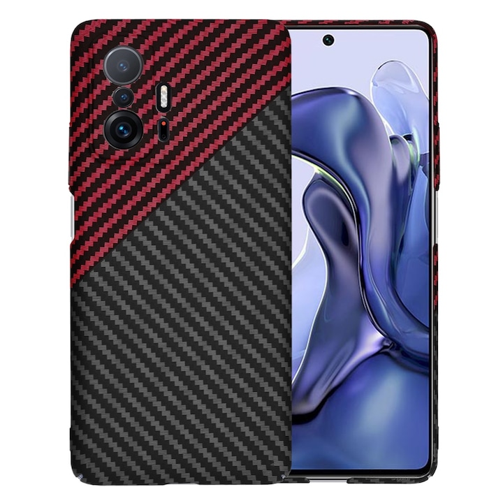 ΠΠ΅ΠΉΡ Π·Π° Xiaomi 11T 5G 11T PRO 5G CarbonFiber UltraSlim Lightweight, Π§Π΅ΡΠ²Π΅Π½/Π§Π΅ΡΠ΅Π½