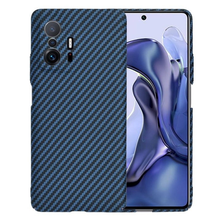 Кейс за Xiaomi 11T 5G 11T PRO 5G CarbonFiber UltraSlim Lightweight син