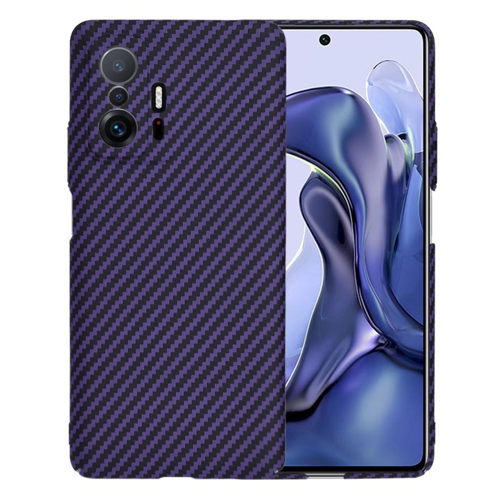 Кейс за Xiaomi 11T 5G 11T PRO 5G CarbonFiber UltraSlim Lightweight лилав