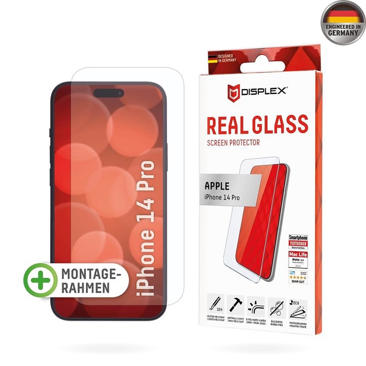 Folie Armor Shield for iPhone 14 Pro, Cipsir Safe, tru iPhone 14 Pro - Displex Real Glass, A45, törésálló kristály, kristálytiszta