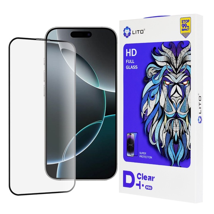 Armor Shield fólia iPhone 16 Pro-hoz, Cipsir Urban, Lito D+ Pro Crystal Clea, T57, üveg, fekete