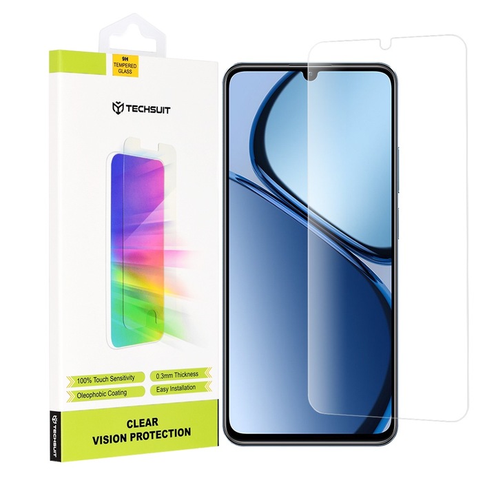 Фолио за Realme C63/C61, Clear Vision Glass, E64, Tempered Glass, Transparent