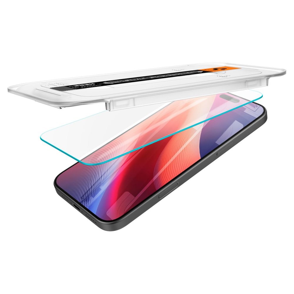 Folie de Protectie pentru Ecran, Spigen, pentru iPhone 16 Pro Max, Glas.tR EZ FIT, Transparenta, 9H