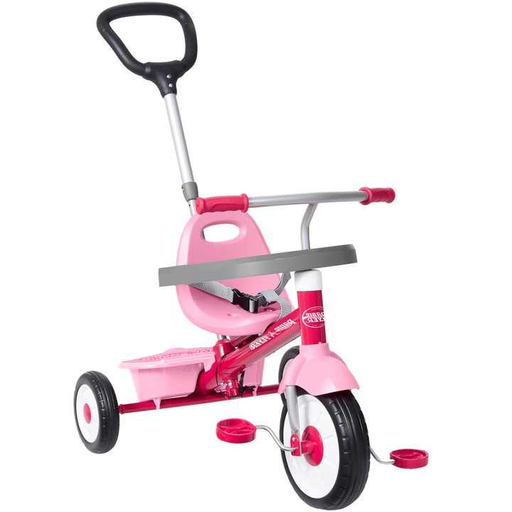 Tricicleta Radio Flyer 3 in 1 - Stroll 'N Trike, roz