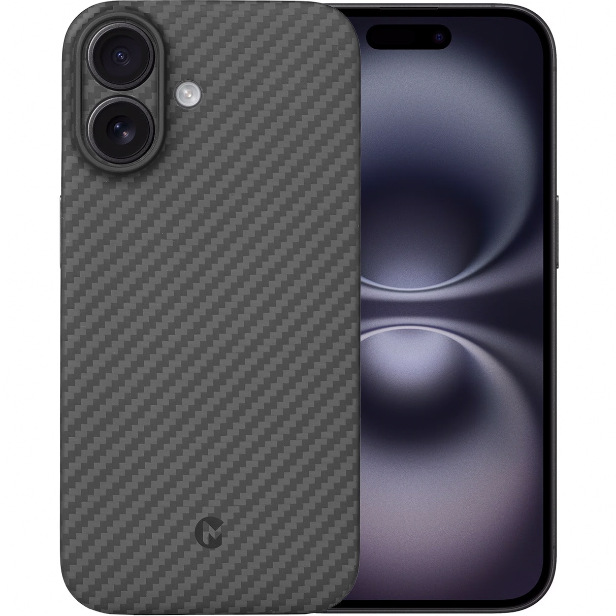 Husa de protectie Kevlar MProtect® Premium din fibra de aramida pentru Apple iPhone 16, Antisoc, Protectie camera, Ultra Safe, Carbon