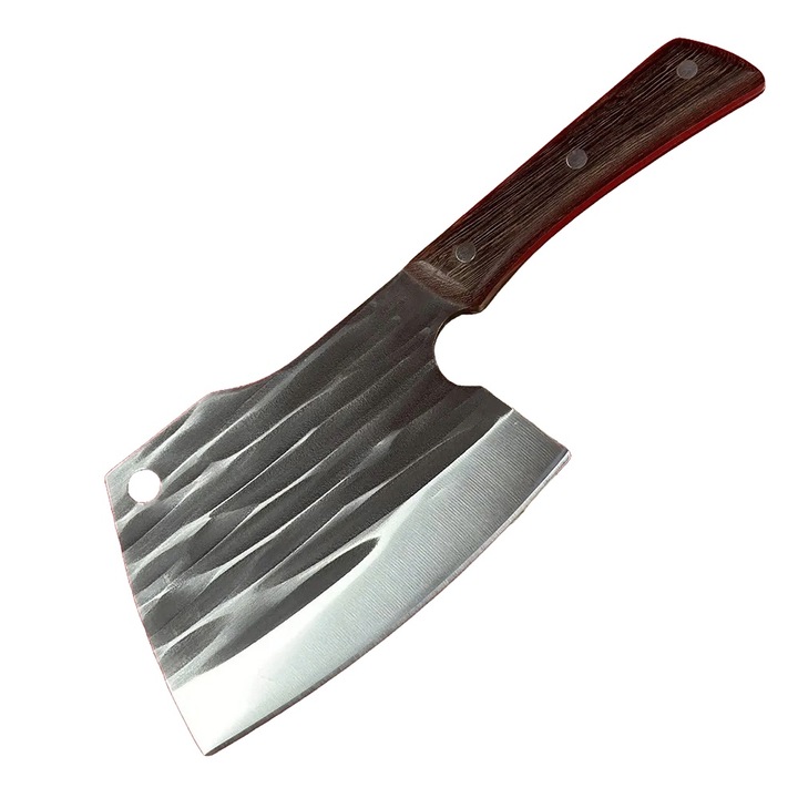 Cutit universal tip satar otel inoxidabil forjat la rece, awwaline, 30 x 11 cm, lama 16 cm, Maro, Antiaderent, ideal pentru Feliat, Transat, Tocat