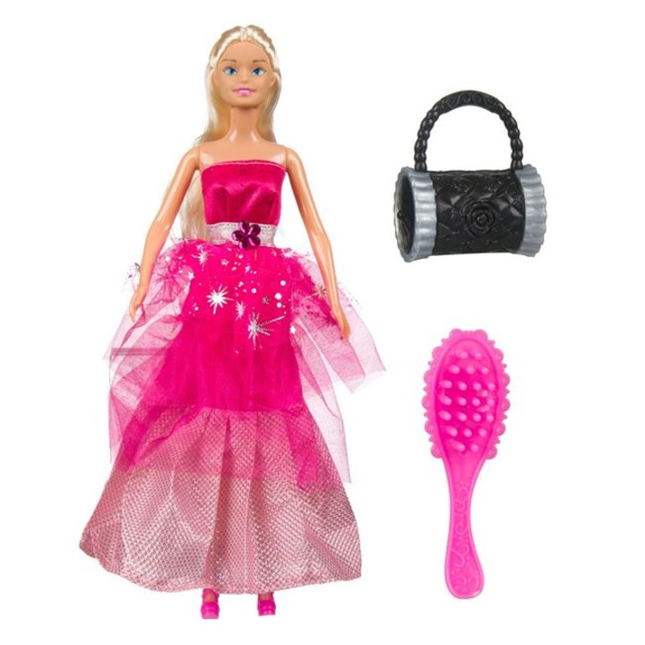 Manöken baba, Betty, rózsaszín estélyi ruha, 30cm
