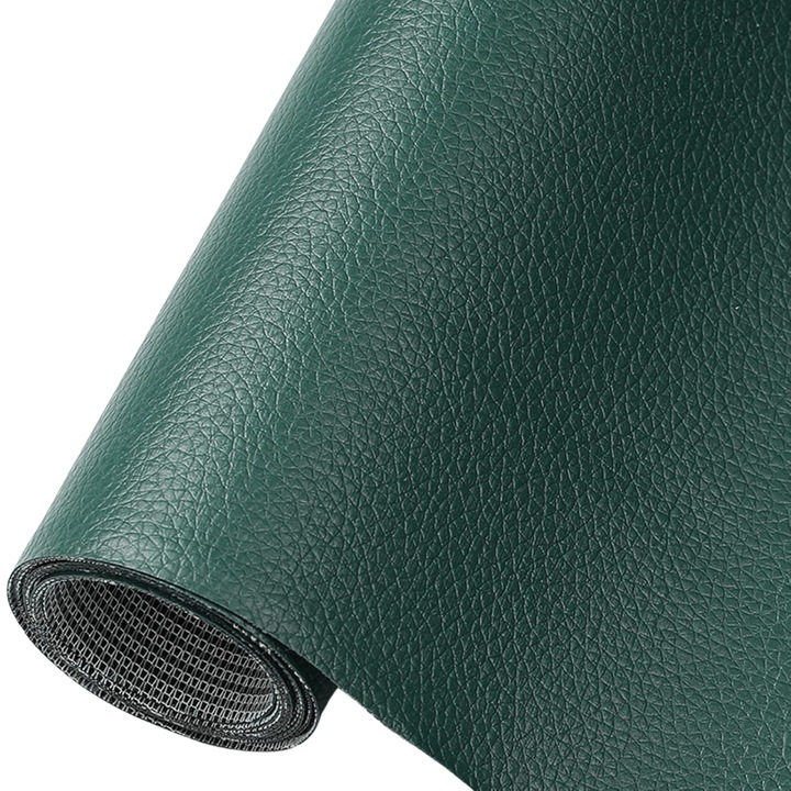 Folie din Piele Ecologica, Autoadeziva, pentru Reparatie Canapea, Fotolii, Scaune, Interior Autoturism, 50 x 138 cm, Verde - MaffStuff