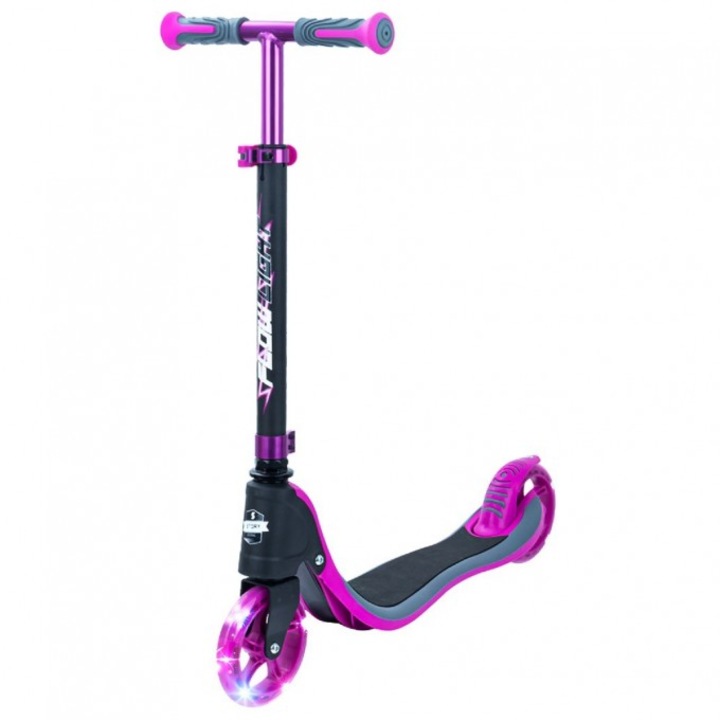 Trotineta Story, cu roti LED, violet, 2 roti, inaltime ajustabila 75.5-90.5 cm