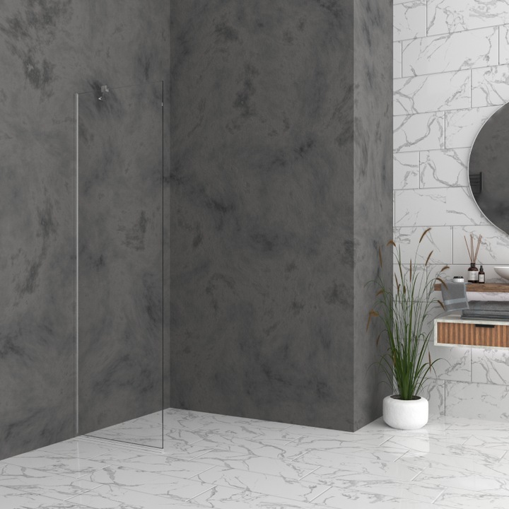 Paravan de dus Walk In S1A6, 60/188/6mm, sticla cristal, accesorii cromate