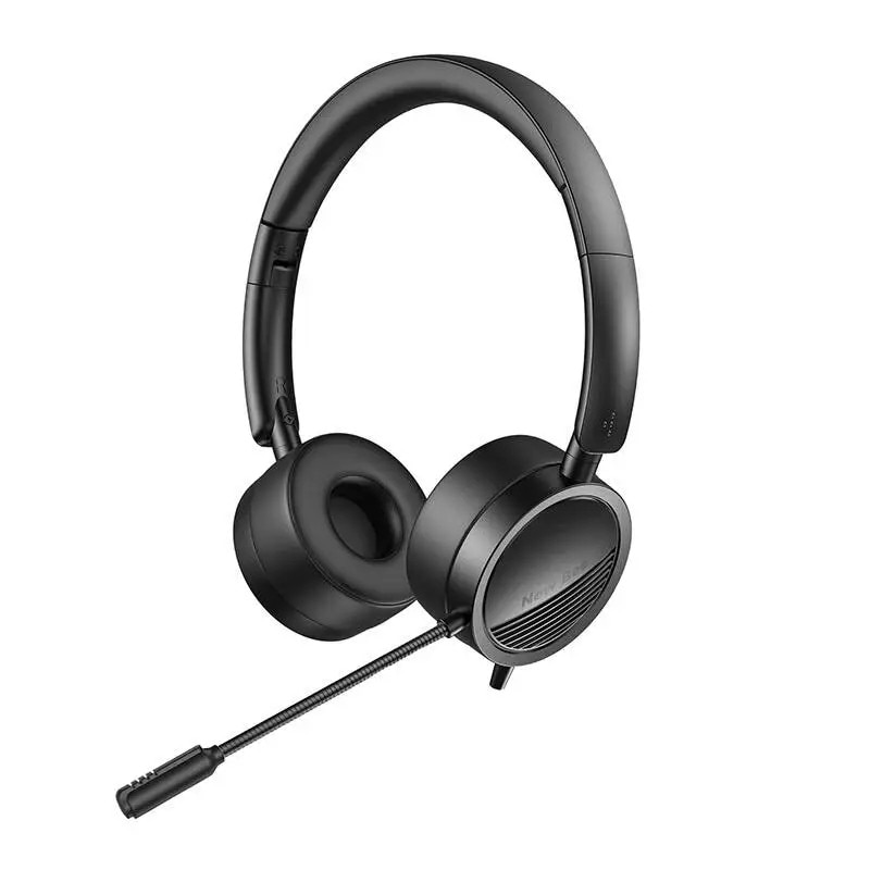 Casti audio cu microfon New Bee NB-H360, Control pe fir, USB, Negru