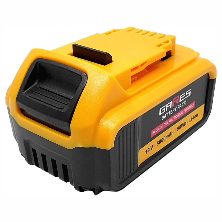 Baterie Gares, 18V 5Ah, pentru Dewalt XR DCB184 DCB181 DCB182 DCB183 DCB201 DCB180 DCB200 XR System Acumulator