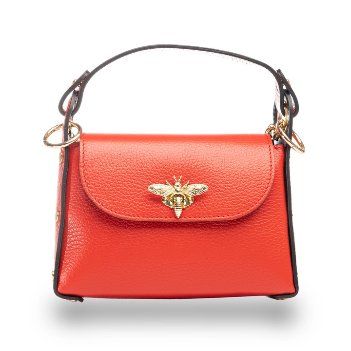 Noi taska, termeszetes bor, irisz, Piros, 6*20*13