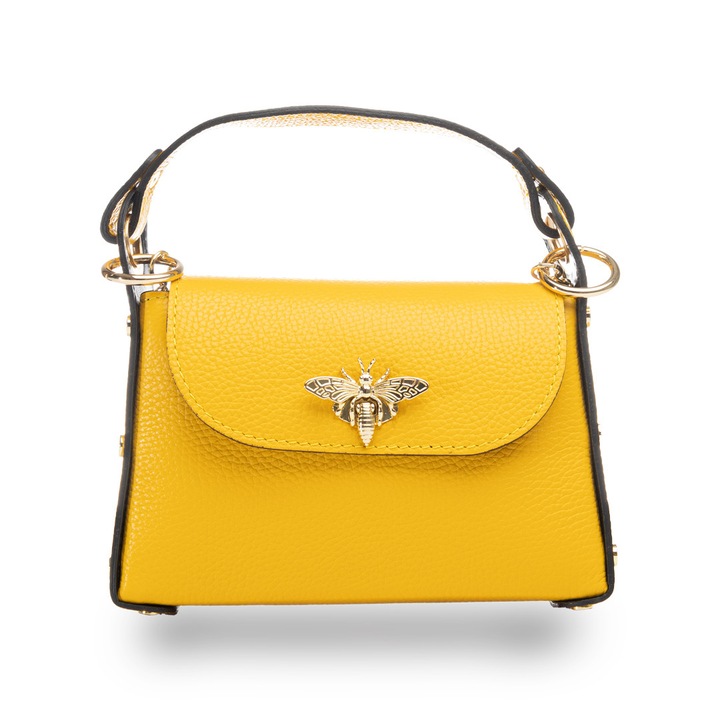 Noi taska, termeszetes bor, irisz, Sárga, 6*20*13