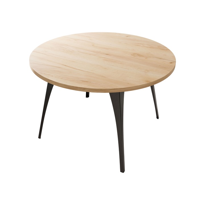 Masuta pentru cafea Liztuko, 75x75x45 cm, negru / stejar craft auriu, Mirjan24