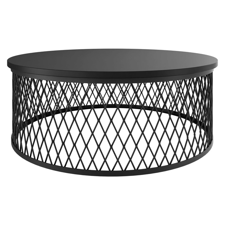 Masuta pentru cafea Nizzorte, 75x75x30 cm, negru, Mirjan24