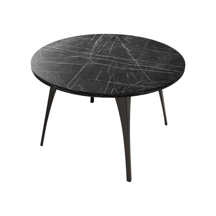 Masuta pentru cafea Liztuko, 75x75x45 cm, negru / black pietra grigia, Mirjan24