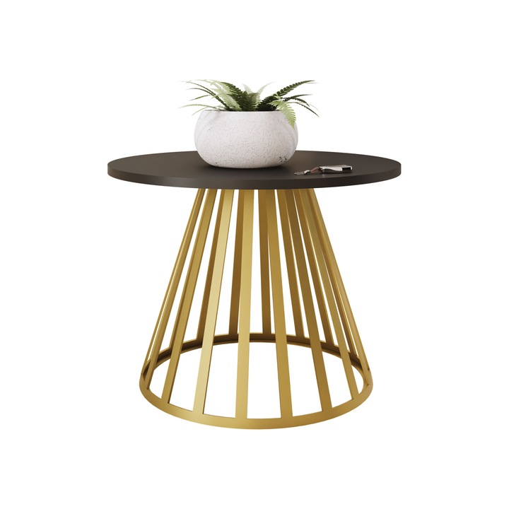 Masuta pentru cafea Ogirute Mini, 58x58x45 cm, auriu / negru, Mirjan24