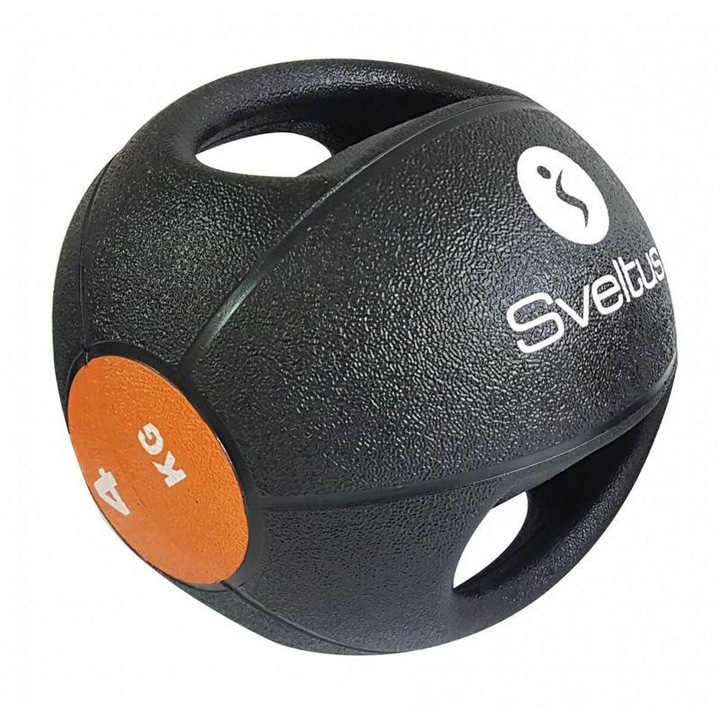 Minge medicinala ergonomica, Sveltus, Negru, 4 kg