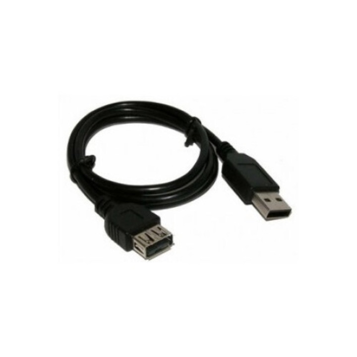 USB-A 2.0 - USB-A 2.0 M/F adatkábel hosszabbító 0.6m fekete