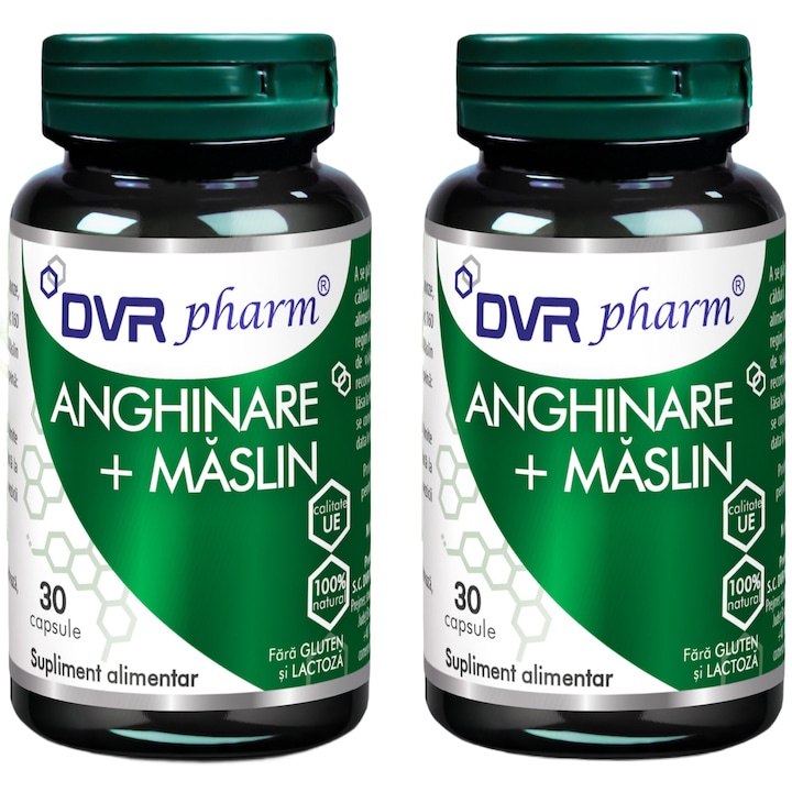 Pachet Anghinare si Maslin 400mg, mentine in limite normale trigliceridele, colesterolul si glicemia, 2x30cps, DVR Pharm