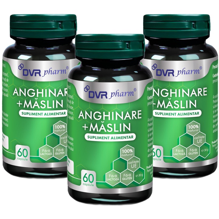 Pachet Anghinare si Maslin 400mg, mentine in limite normale trigliceridele, colesterolul si glicemia, 3x60cps, DVR Pharm