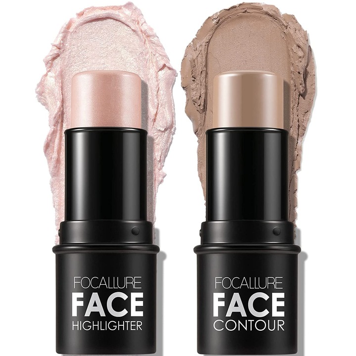 Kontúr és megvilágító pálca készlet, Excitat®, finom textúra, tartós, hordozható, vízálló, készlet 2, 6 g*2, 5,9