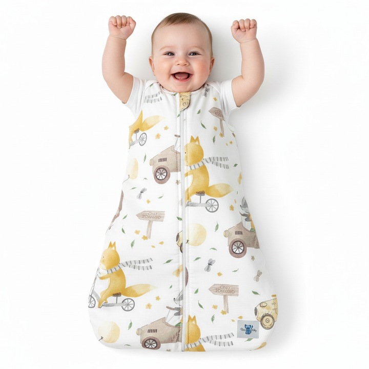 Sac de dormit din bumbac pentru patut si gondola pentru 40x80 cm vulpe