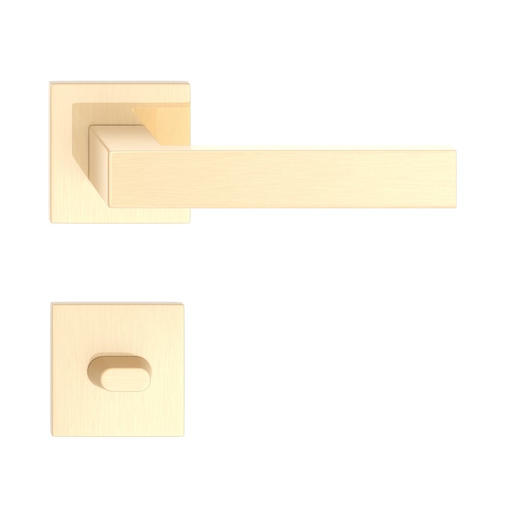 Maner usa model QUBIK FIT auriu satin rozeta wc