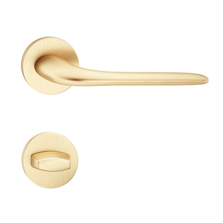 Maner usa model MOON auriu satin rozeta wc