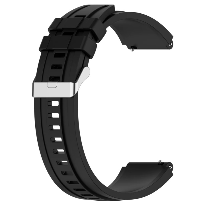 Гривна за Huawei GT 2, 3, 4 (46 мм), GT 2 Pro, GT 3 Pro, GT 4 Pro (46 мм), Huawei Watch Ultimate, ширина 22 мм, Силиконова, Черна