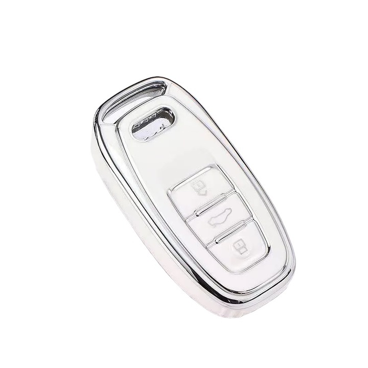 Husa pentru cheie Audi A1 A3 A4 A5 A6 A7 A8 Quattro Q3 Q5 Q7 2009 - 2015 alb