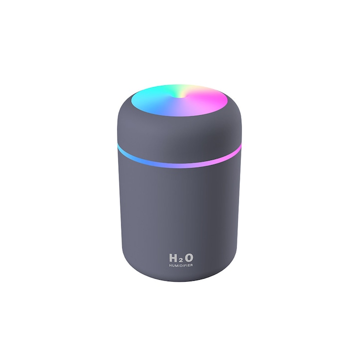 2 az 1-ben hordozható páramentesítő, kompakt és elegáns készülék autóba vagy irodába, USB tápegységgel, aromaterápiás funkcióval, modern sötétszürke/fekete dizájnnal, ideális légfrissítéshez
