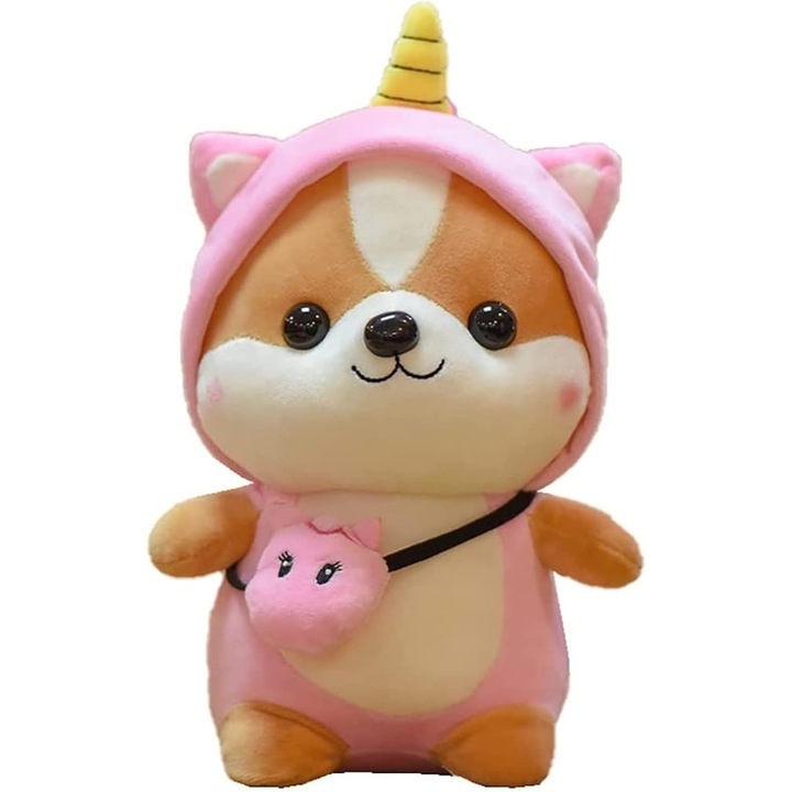 Плюшена играчка Malvys®, Катерица Еднорог, Розова, 25 см