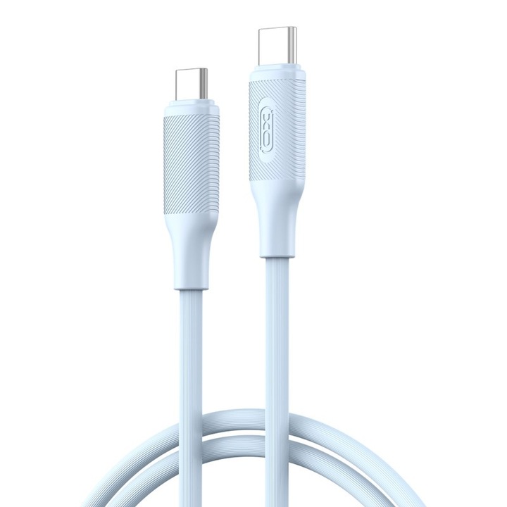 Кабел за данни и зареждане XO NB-Q265B, USB Type-C към USB Type-C, 60W, 1m, син