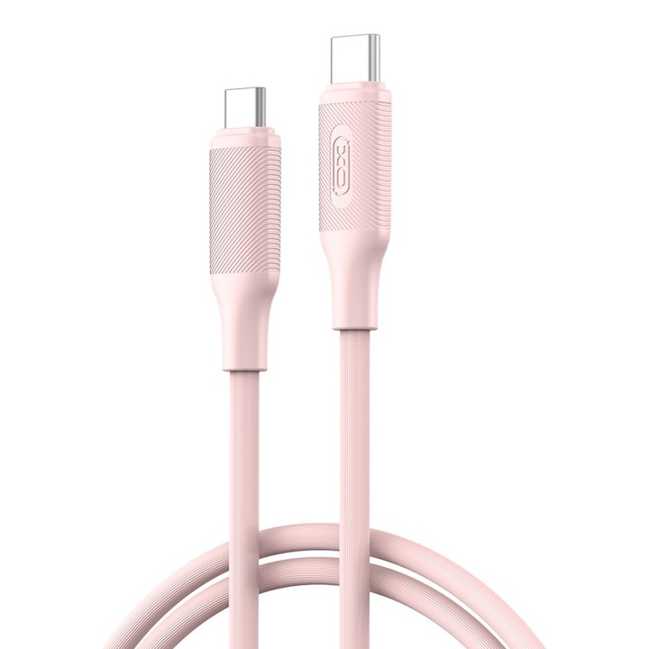 Кабел за данни и зареждане XO NB-Q265B, USB Type-C към USB Type-C, 60W, 1m, Розов