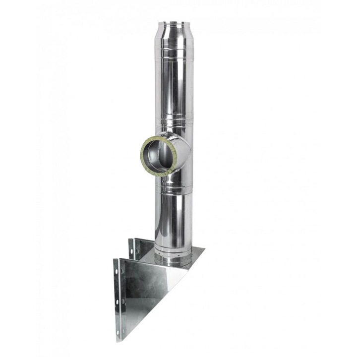 Cos de fum KaminHorn Inox Primo, 5m, 100 mm, 90G, Suspendat (consola)