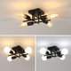 Plafoniera, Toolight, Fier, Negru, 4 Capete, 28×28×14, E27, Fara Sursa De Lumina, 220V