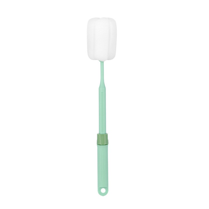 Perie de curatare cu maner extensibil, Cozevdnt, pentru sticle si cupe, verde