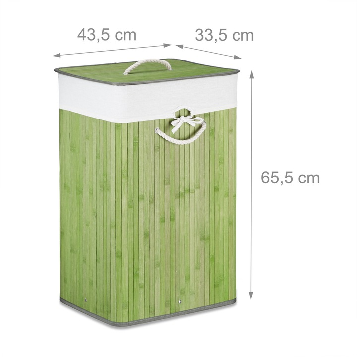 Relaxdays Кош за пране, бамбуков, кафяв, 10019053_53