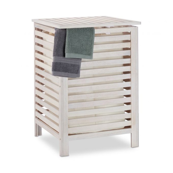 Cos de rufe Relaxdays, din lemnnuc, Maro Deschis, 10031511