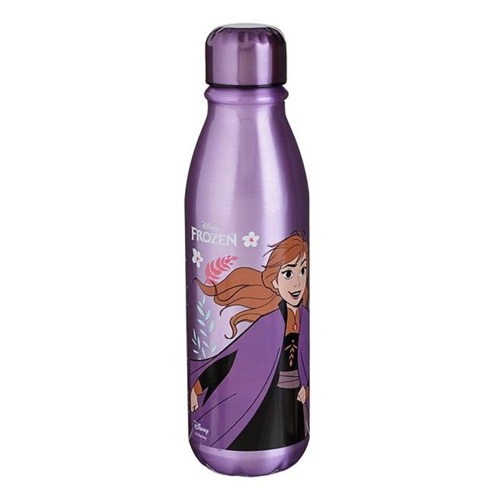 Sticla de apa pentru copii din aluminiu, ClickDeal®, Model FROZEN 2, Lila, 600ml