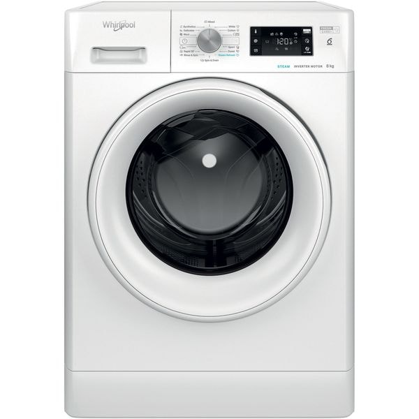 Masina de Spalat Rufe Frontala WHIRLPOOL FFB 8489 WV EE, Steam, 6th Sense, 8 kg, 1400rpm, Clasa A, Alb