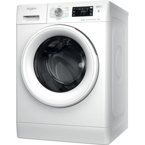 Masina de Spalat Rufe Frontala WHIRLPOOL FFB 9489 WV EE, Steam, 6th Sense, 9 kg, 1400rpm, Clasa A, Alb