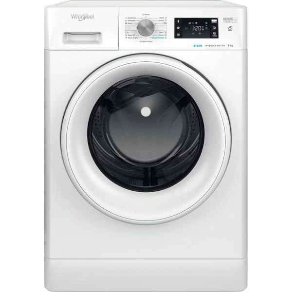 Masina de Spalat Rufe Frontala WHIRLPOOL FFB 9489 WV EE, Steam, 6th Sense, 9 kg, 1400rpm, Clasa A, Alb