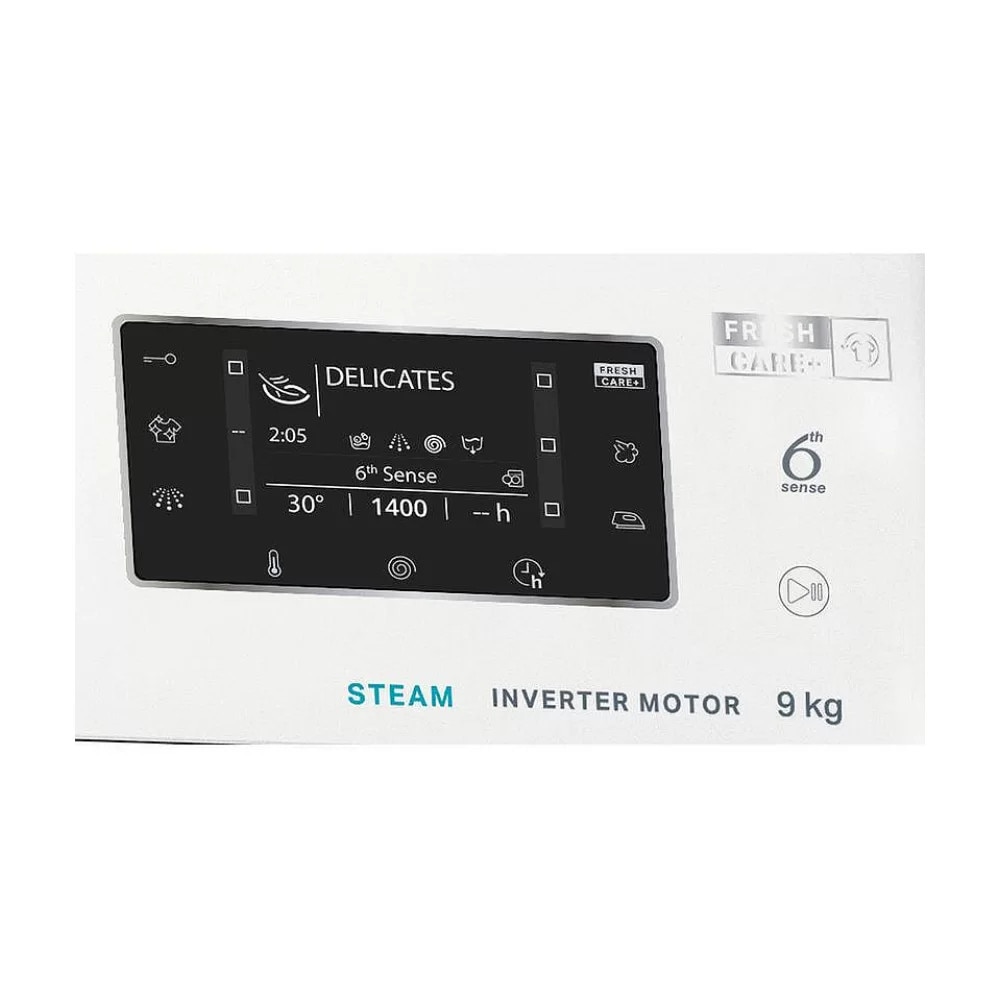 Masina de Spalat Rufe Frontala WHIRLPOOL FFD 9489 BCV EE, Steam, 6th Sense, 9 kg, 1400rpm, Clasa A, Alb